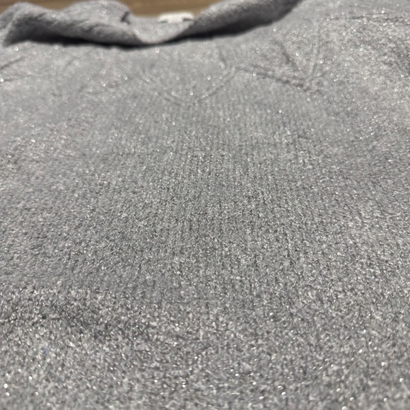 J.Jill Metallic Knit Sweater Womens XL Tall Silver Shimmer Sunburst SSW330293 - Picture 8 of 12